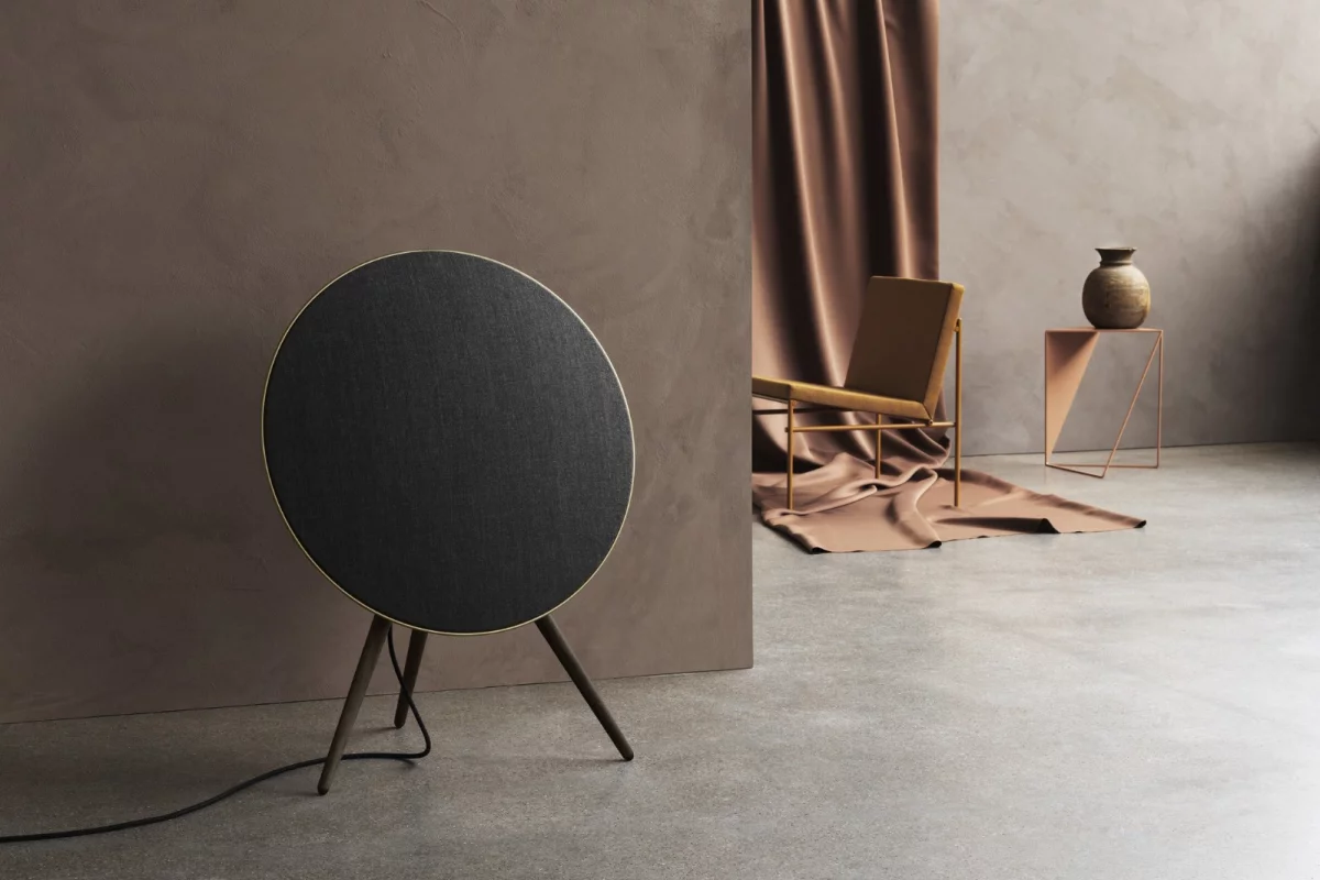 The 4th-generation Beoplay A9 in smoked oak and Kvadrat textile cover