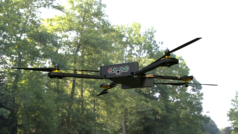 A rendering of the Blu in action