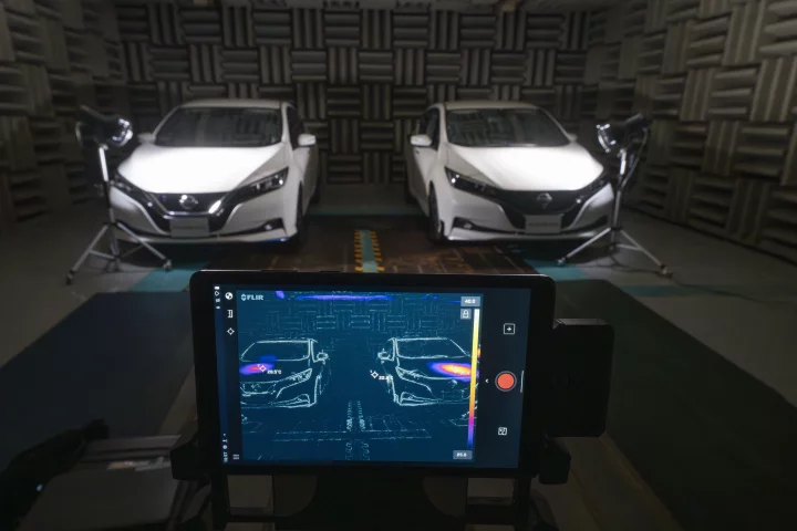 Nissan is trialing a cooling coating, which can reduce temperatures of vehicles in direct sunlight by up to 21.6 °F (12 °C)