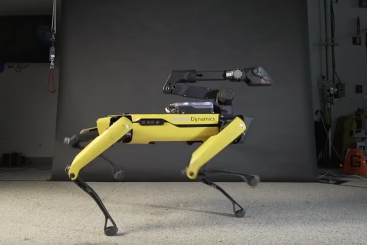 Spot rocking the Boston Dynamics d-floor
