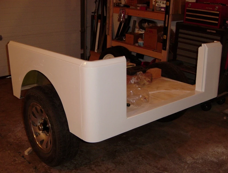 The Dinoot tub is built out of fiberglass panels
