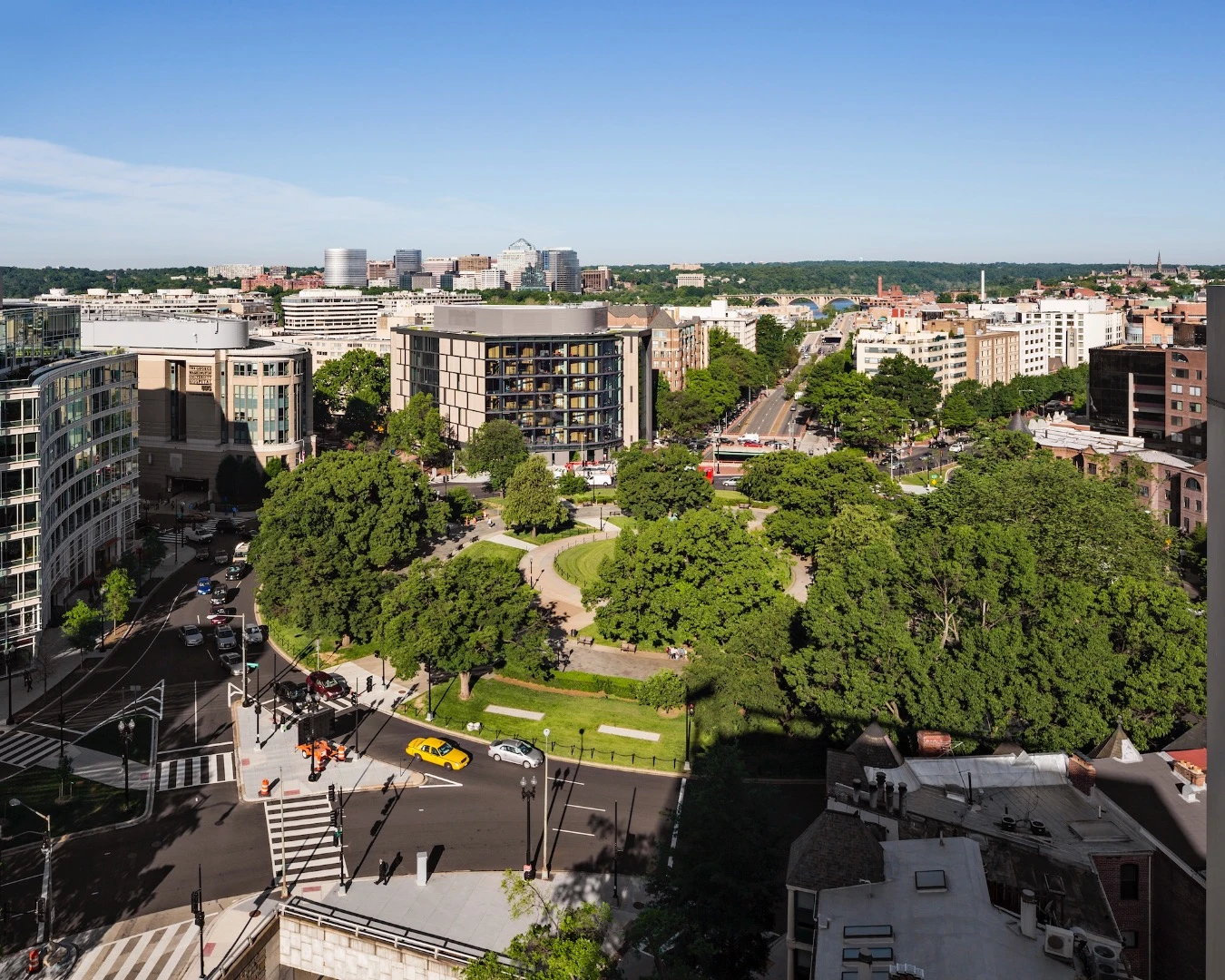 According to AIA, the George Washington University, Milken Institute School of Public Health is a sustainable school that embodies the core values of public health