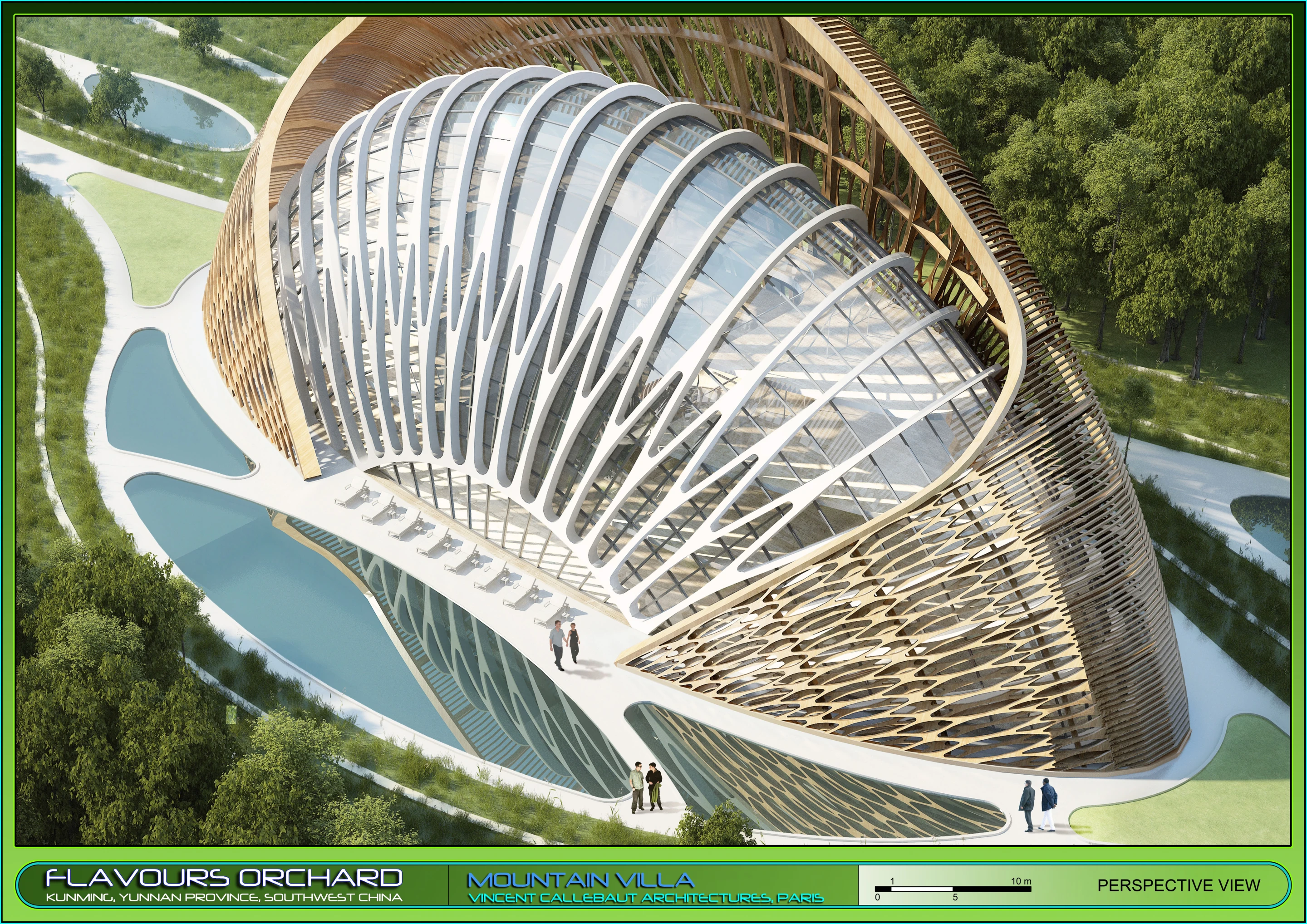 Mountain Villa bird's eye view of the solar roof (Image: Vincent Callebaut Architectures)