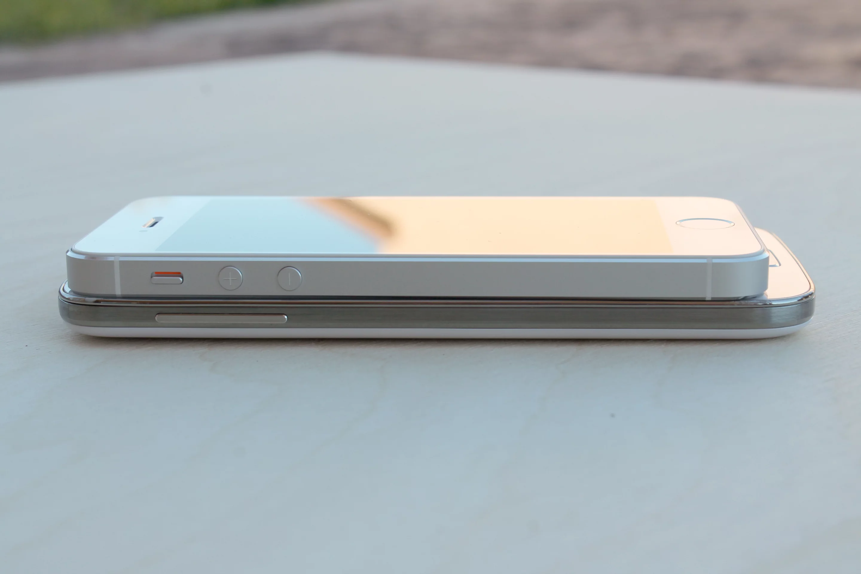The GS4 is four percent thicker, but both phones are very thin
