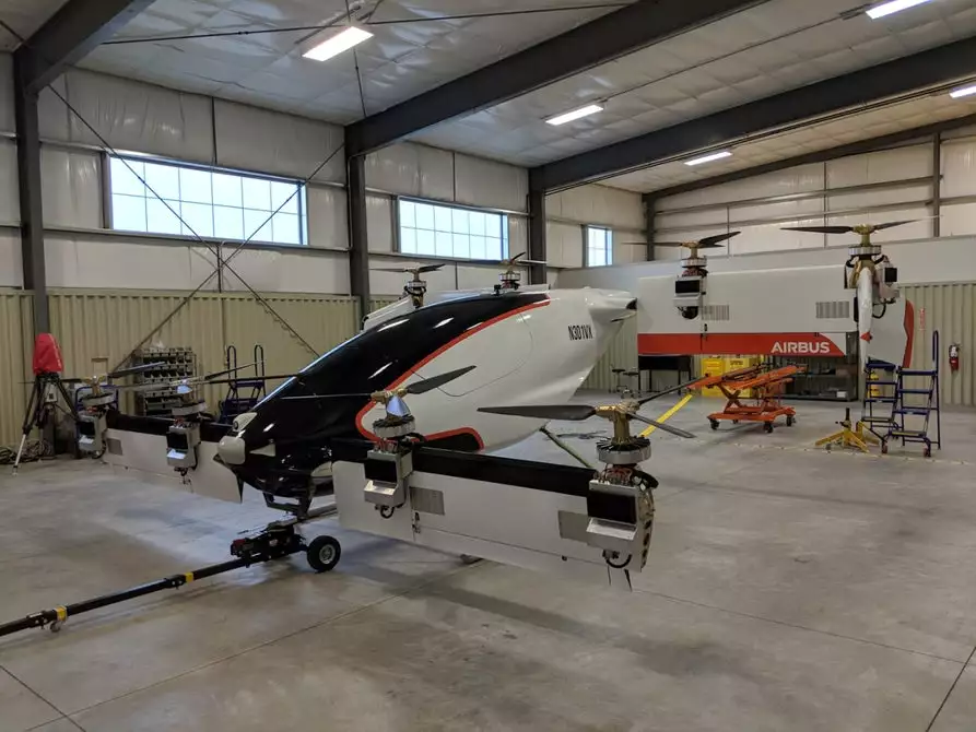 Vahana, an all-electric VTOL self-piloting aircraft, is readied for its first test flight