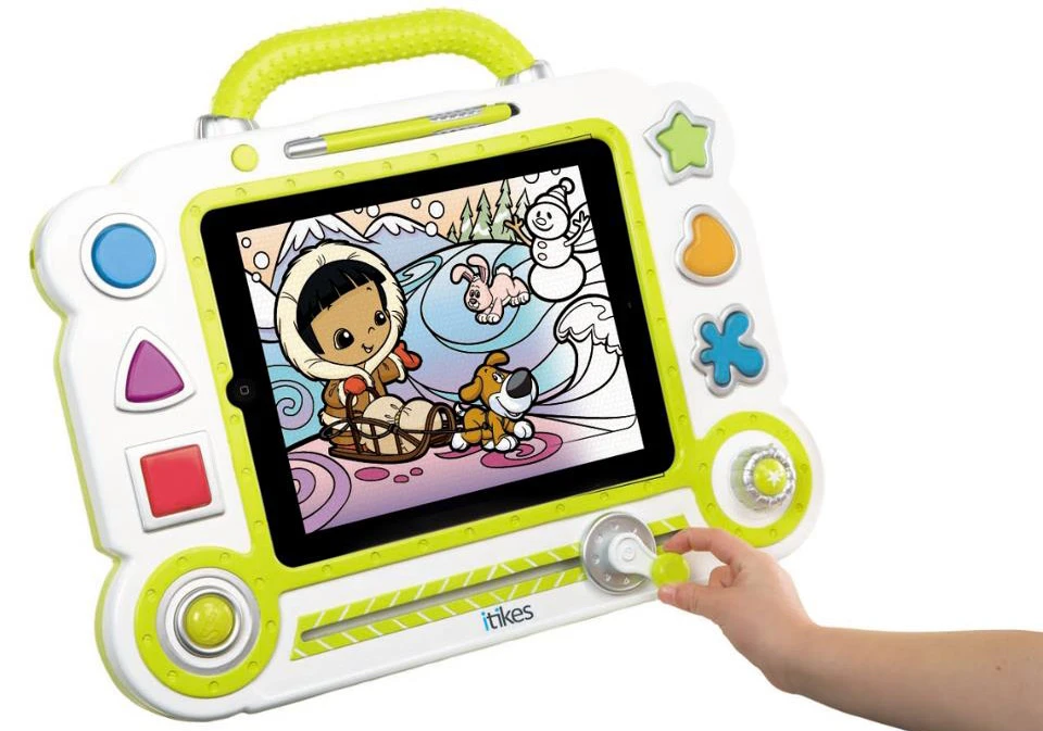 The iTikes Canvas is a classic magnetic doodler, but with an iPad it gains coloring pages, interactive games and the ability to 'stamp' shapes onto your little ones works of art