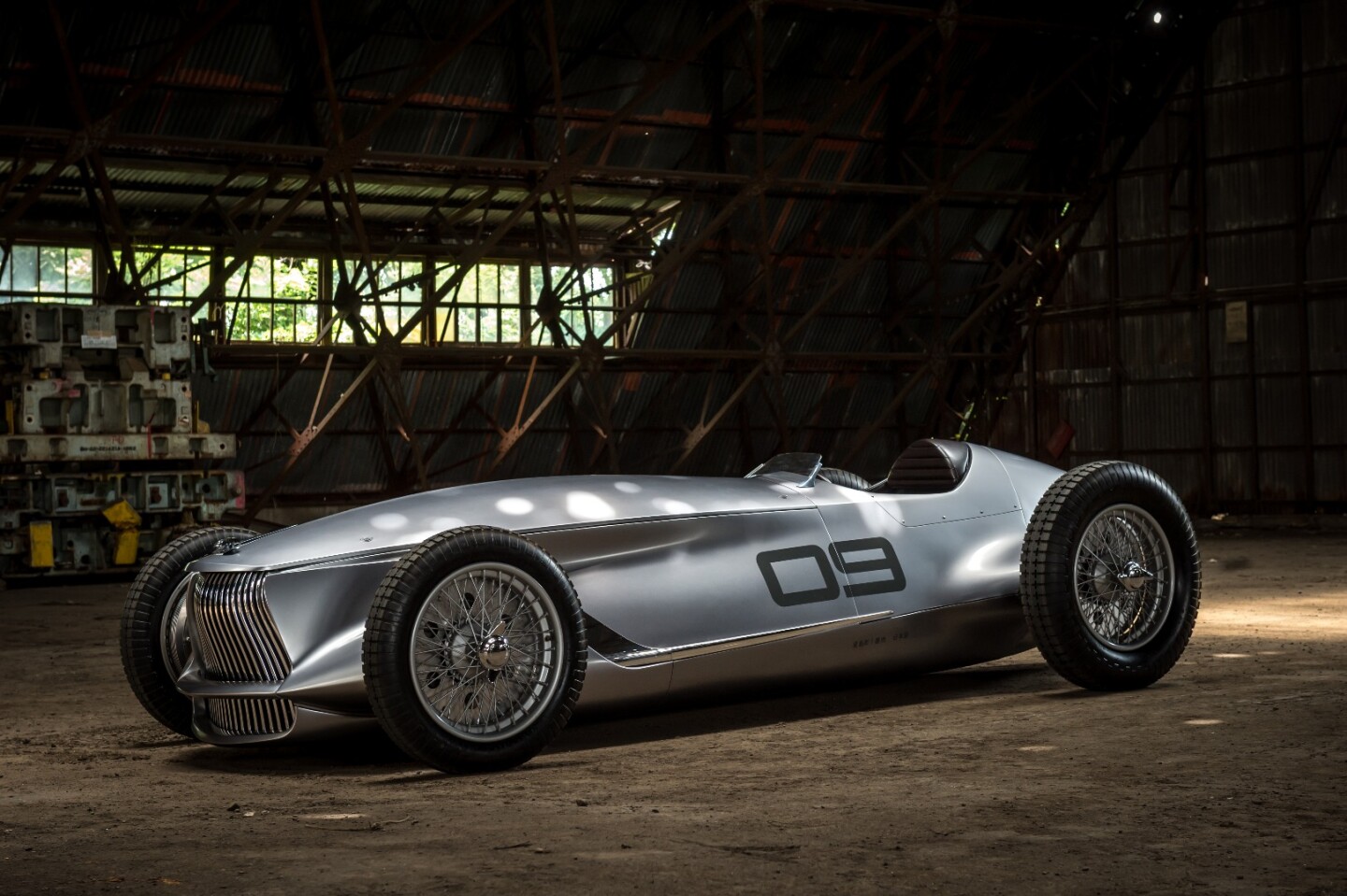 Prototype 9 is a fully electric roadster concept based on a '40s-era open wheel GP racer.