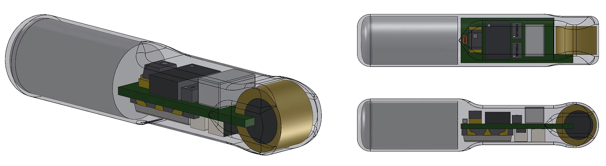 Its contents include a custom-designed 3-volt battery, a circuit board, a temperature sensor, and a transducer (Image: PNNL)