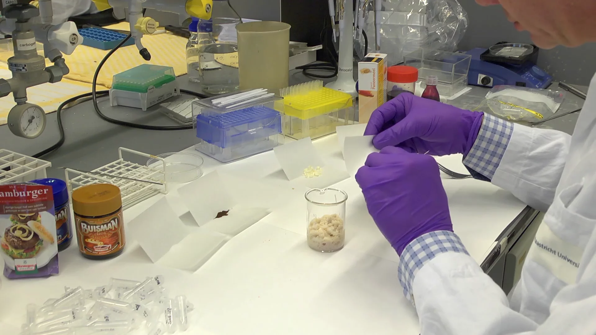 Cultured beef about to be mixed with other ingredients