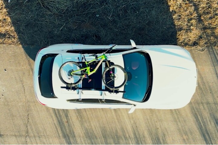 The KTOP Bike Rack carries the bike horizontally instead of vertically