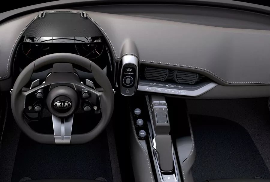 The Novo's instruments are shown on a three-dimensional holographic display in front of the driver