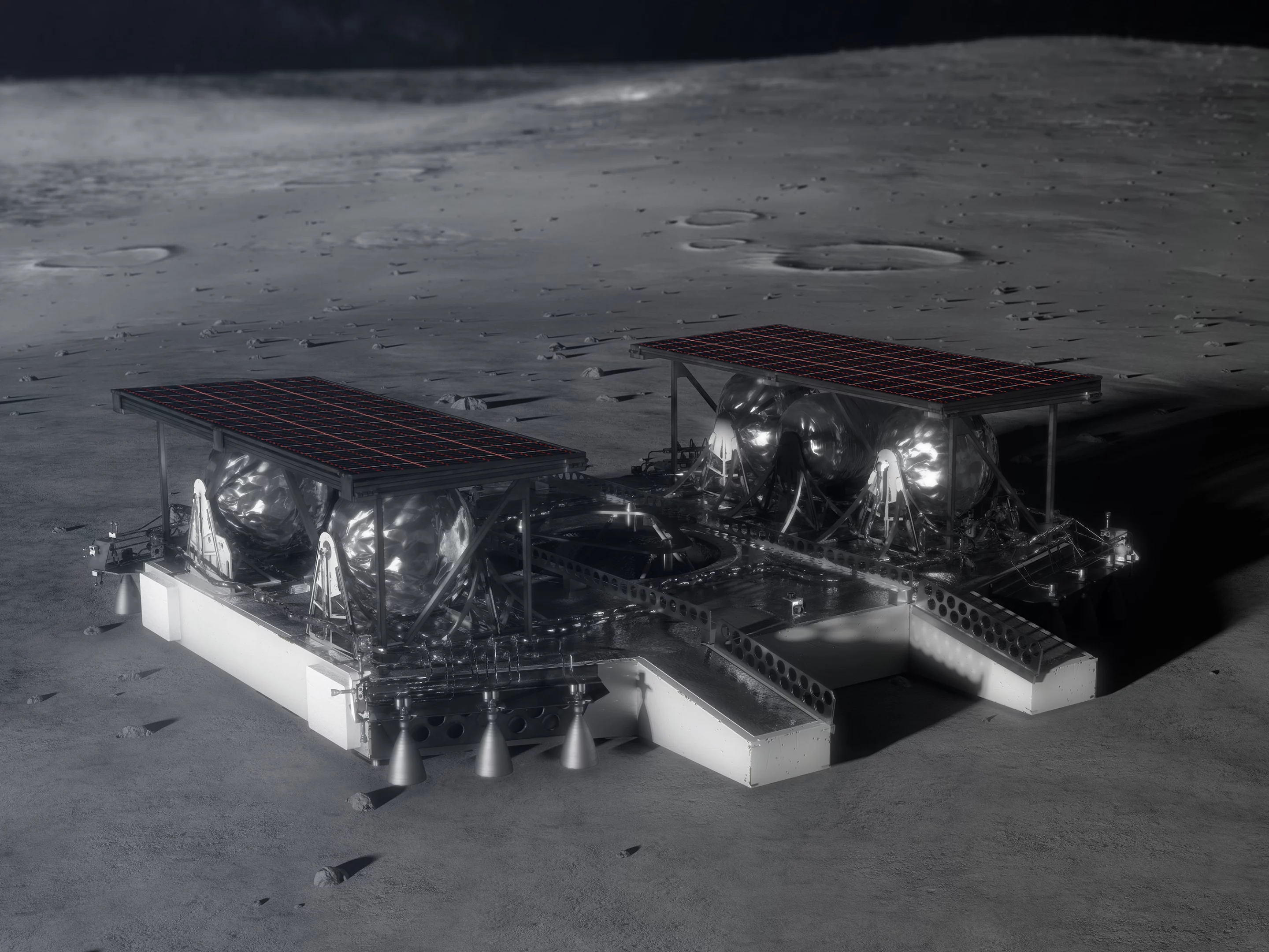 Illustration depicting the mid-sized lander on the lunar surface