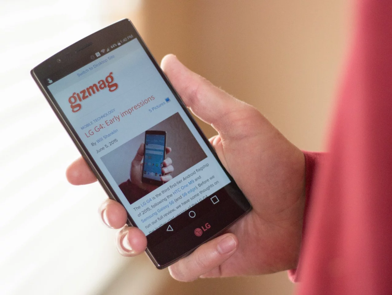The LG G4 has a terrific display – 5.5-inches, Quad HD resolution with terrific contrast and color saturation