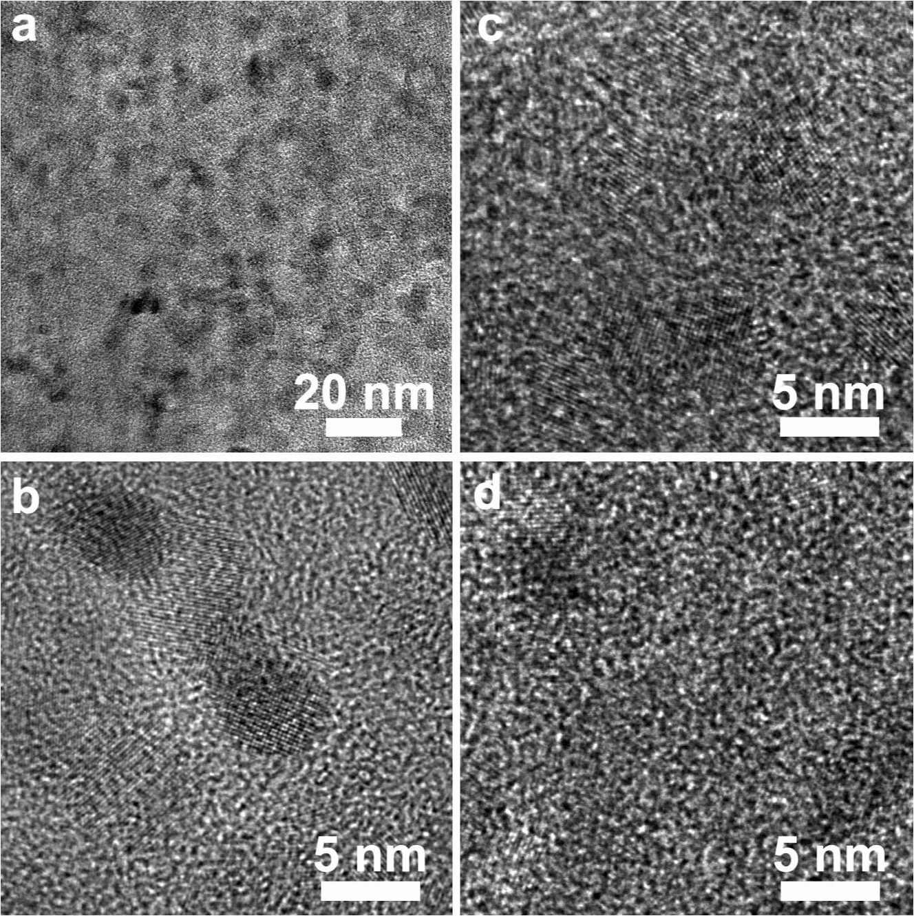 Transmission electron micrographs of the air-stable composite comprised of metallic magnesium nanocrystals in a gas-barrier polymer matrix (Images: National Center for Electron Microscopy)