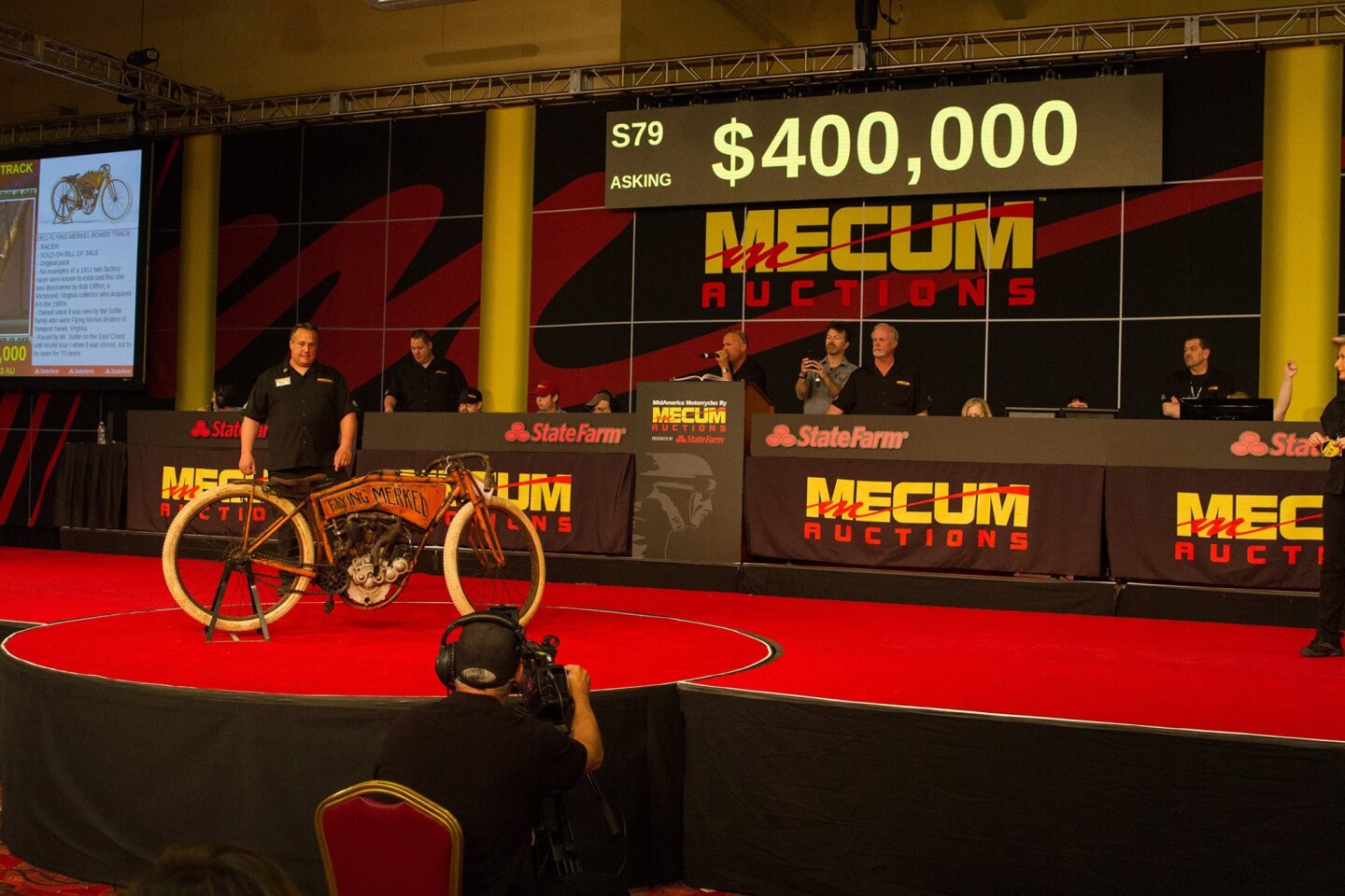 The most expensive Flying Merkel ever to sell at auction: $423,500 | 1911 Flying Merkel board track racer | Mecum | 21 March 2015