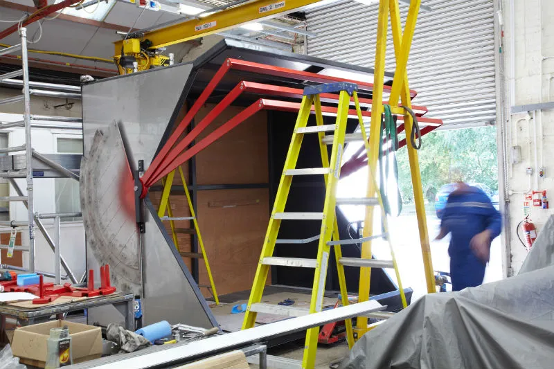 Construction of the Make kiosk