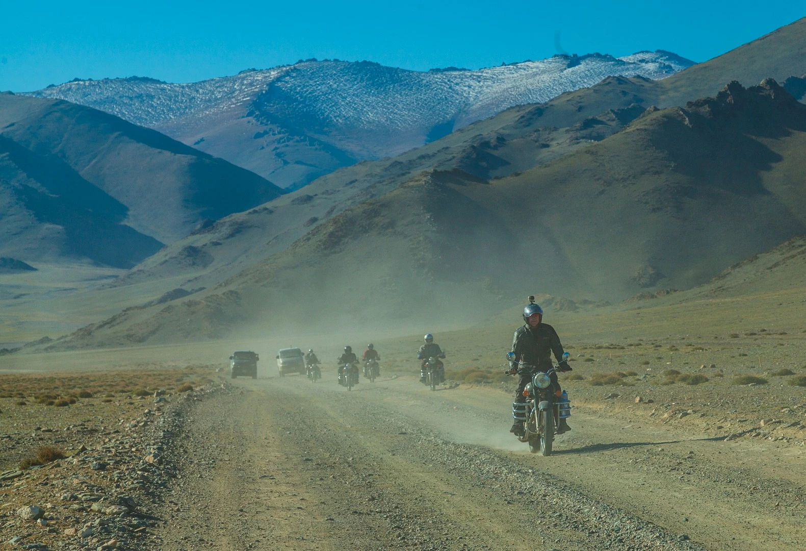 Hard packed dirt is a five-star road by the time we make it to the Altai Mountains