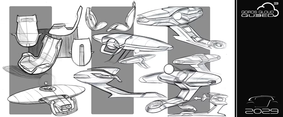Drawings of the Qoros Qloud Qubed