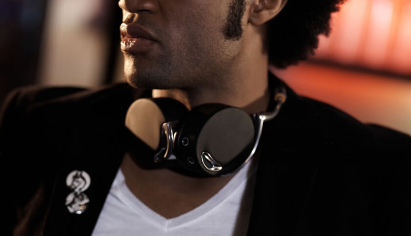 Parrot's Zik wireless headphones enter standby when placed around the neck