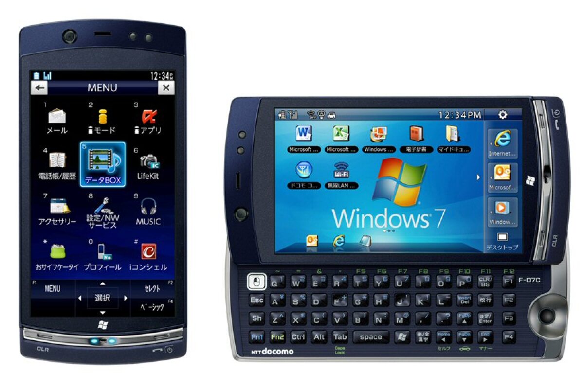 The Windows 7 F-07C mobile phone from Fujitsu - a smartphone mode and a PC mode in one device