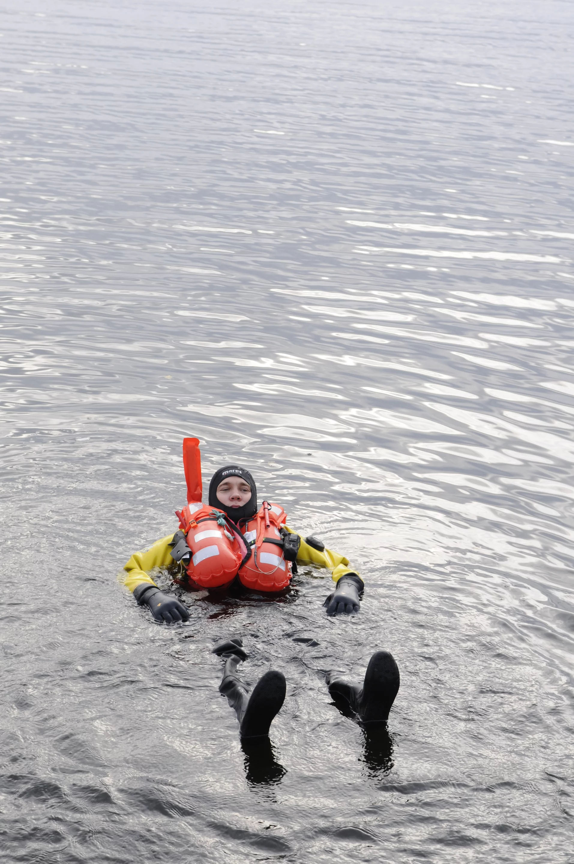A life vest incorporating one of the fabric antennas, being tested in Finland