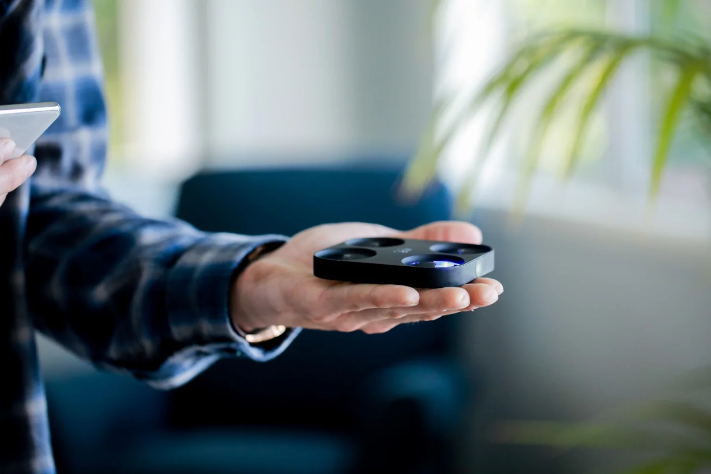 An accompanying app can be used to manually pilot the drone