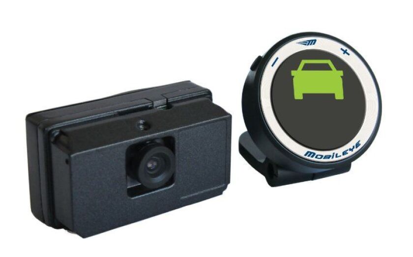 The Mobileye CMOS camera and display unit
