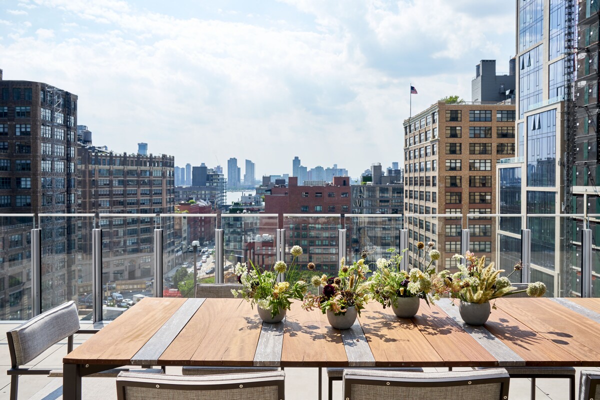 565 Broome Soho offers views of the Hudson River and One World Trade Center