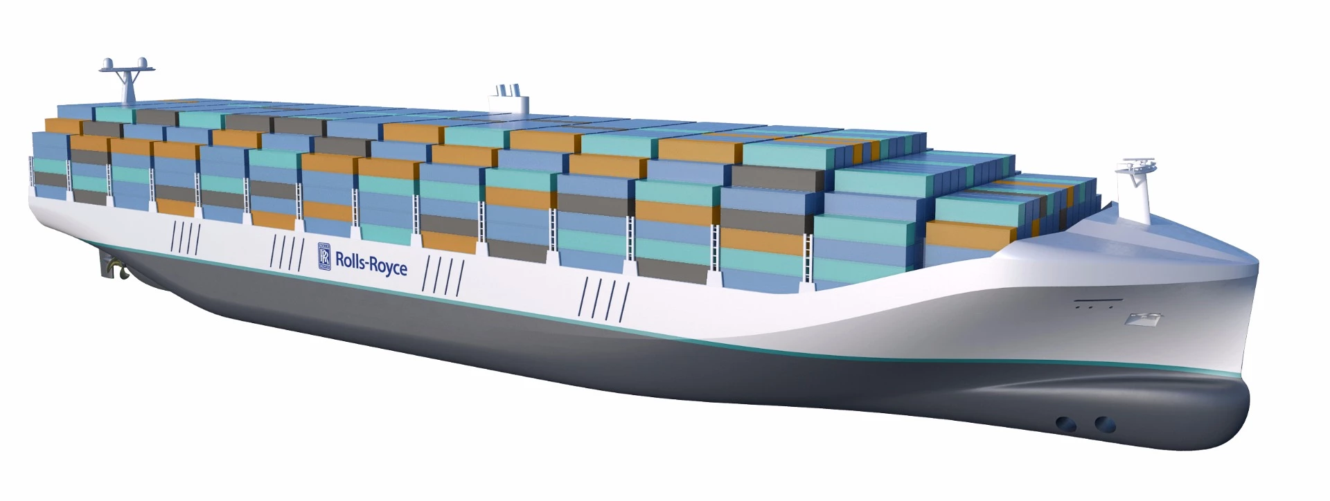 Artist's concept of a robotic container ship