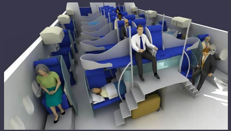 The Flex Seat allows greater use of vertical space and sleeping spaces on both ground and mezzanine levels (Credit: Jacob Innovations)