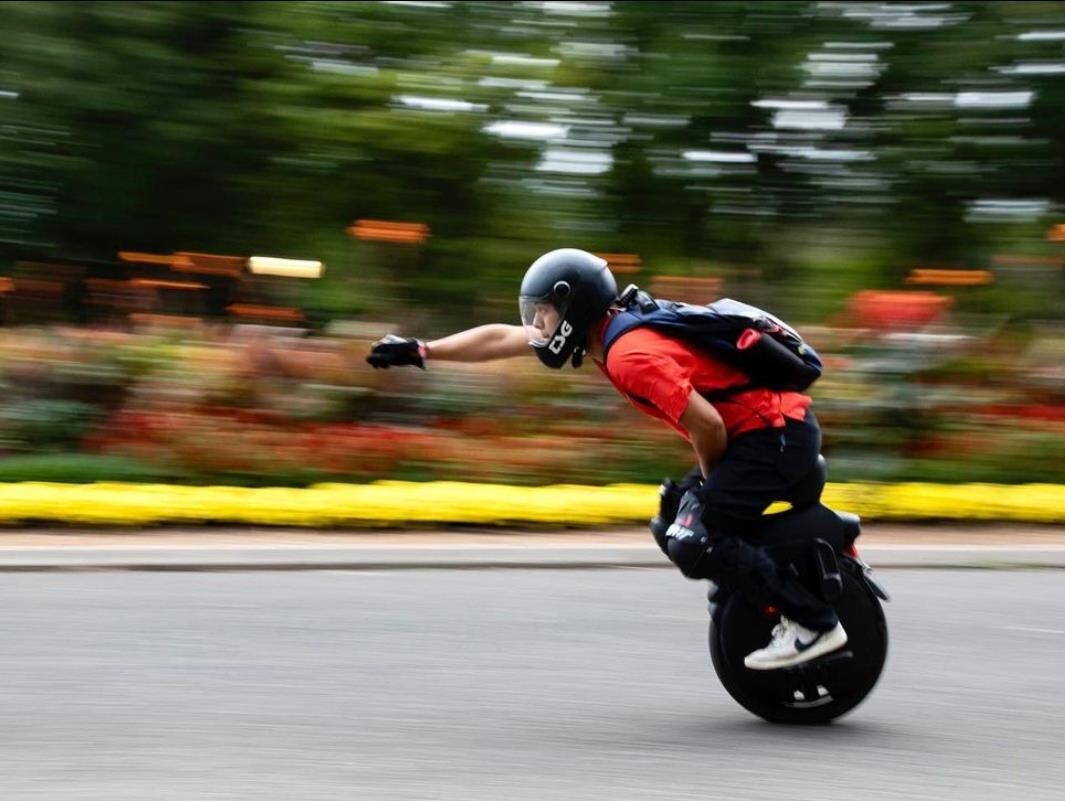 With the all-new V13 Challenger, InMotion looks to hit new levels of speed and excitement (older InMotion e-unicycle pictured)