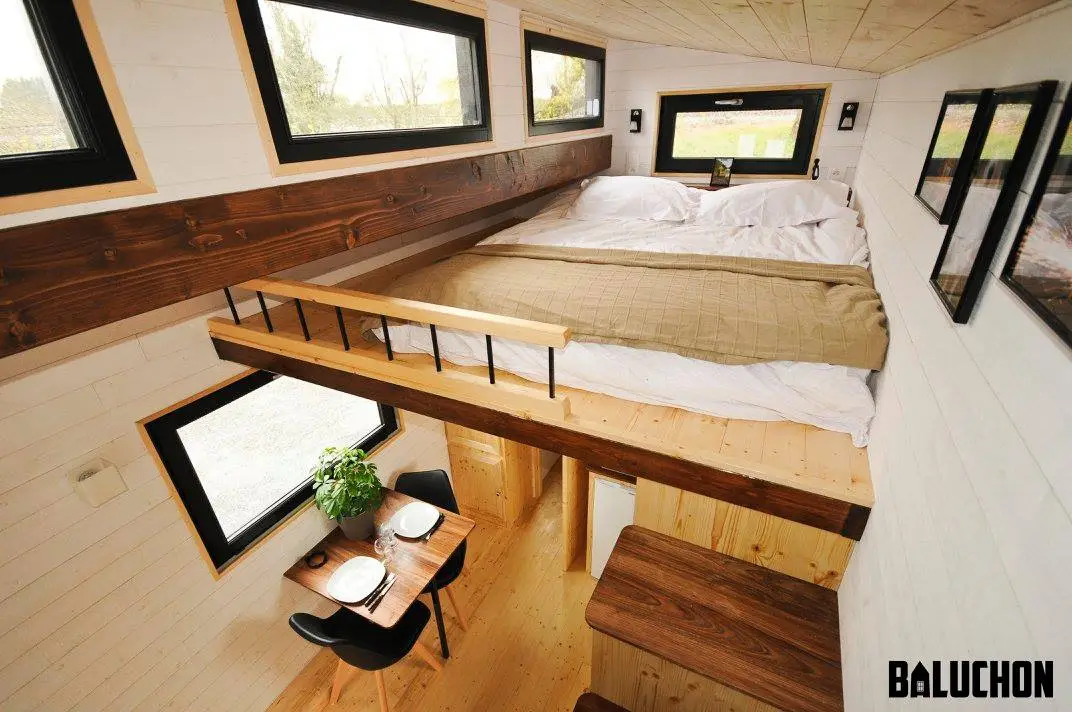 The tiny house contains just one sleeping loft