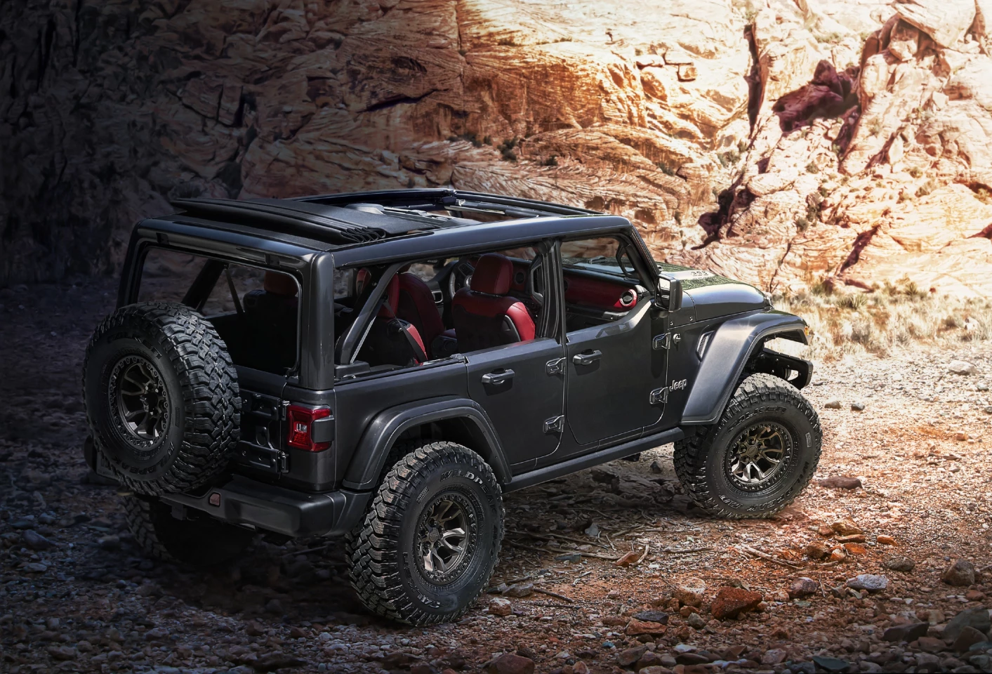 The Jeep Wrangler Rubicon 392 Concept can sprint to 60 mph in under 5 seconds, but it's the off-road capabilities that matter to Jeep fans