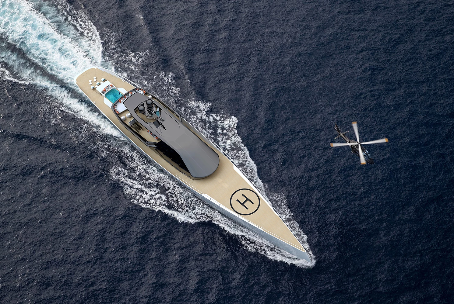 The Ice Kite includes a touch-and-go helipad