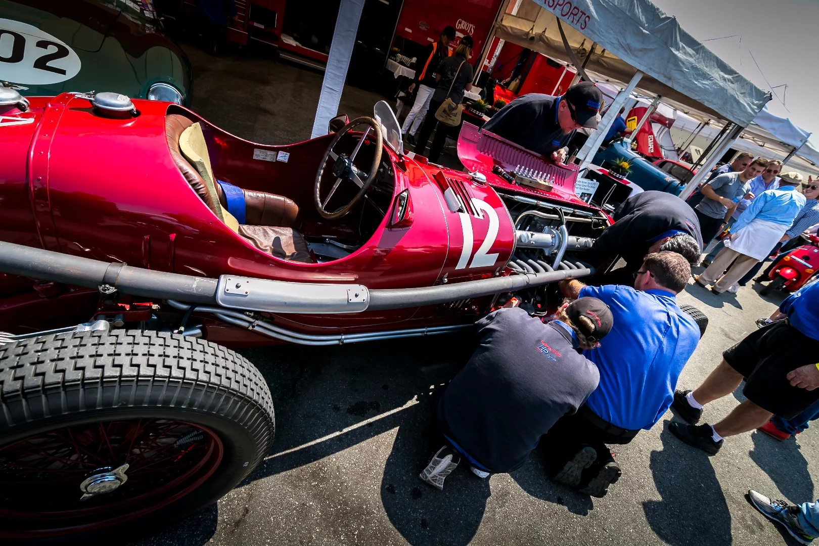 1934 Alfa Romeo Tipo proving to be slightly temperamental before a race