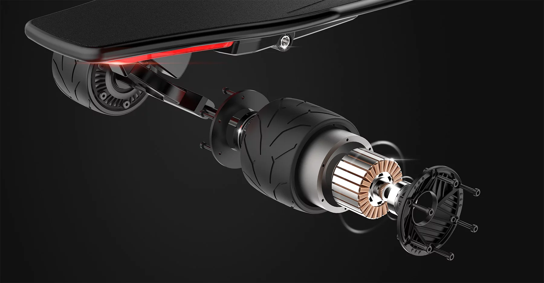 Exploded view of the Starboard's hub motor