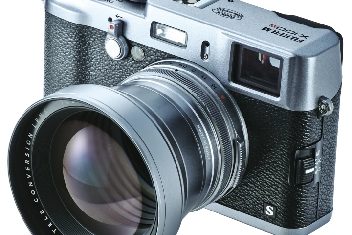 The Fujifilm TCL-X100 tele-conversion lens gives a 50-mm equivalent focal length