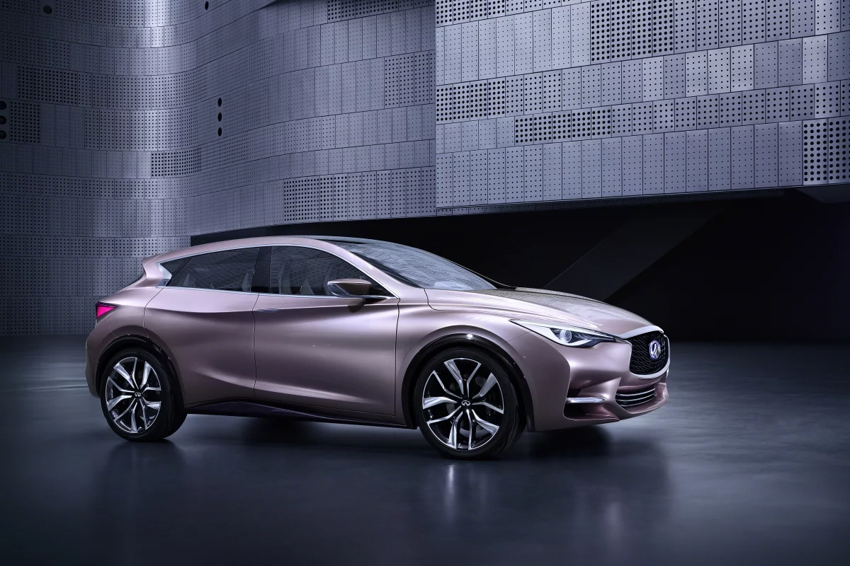 Infiniti say its new Q30 Concept challenges categorisation – "not a coupe, not a hatch and not a crossover but a fusion of the three body styles"