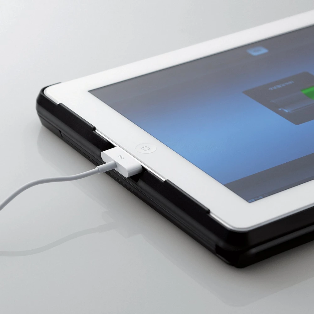 The TK-FBP048ECBK doesn't cover the iPad charge port