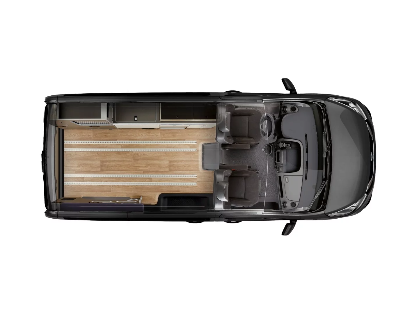 Nissan Michelangelo, two-seat cargo van (with camper kitchen and storage)