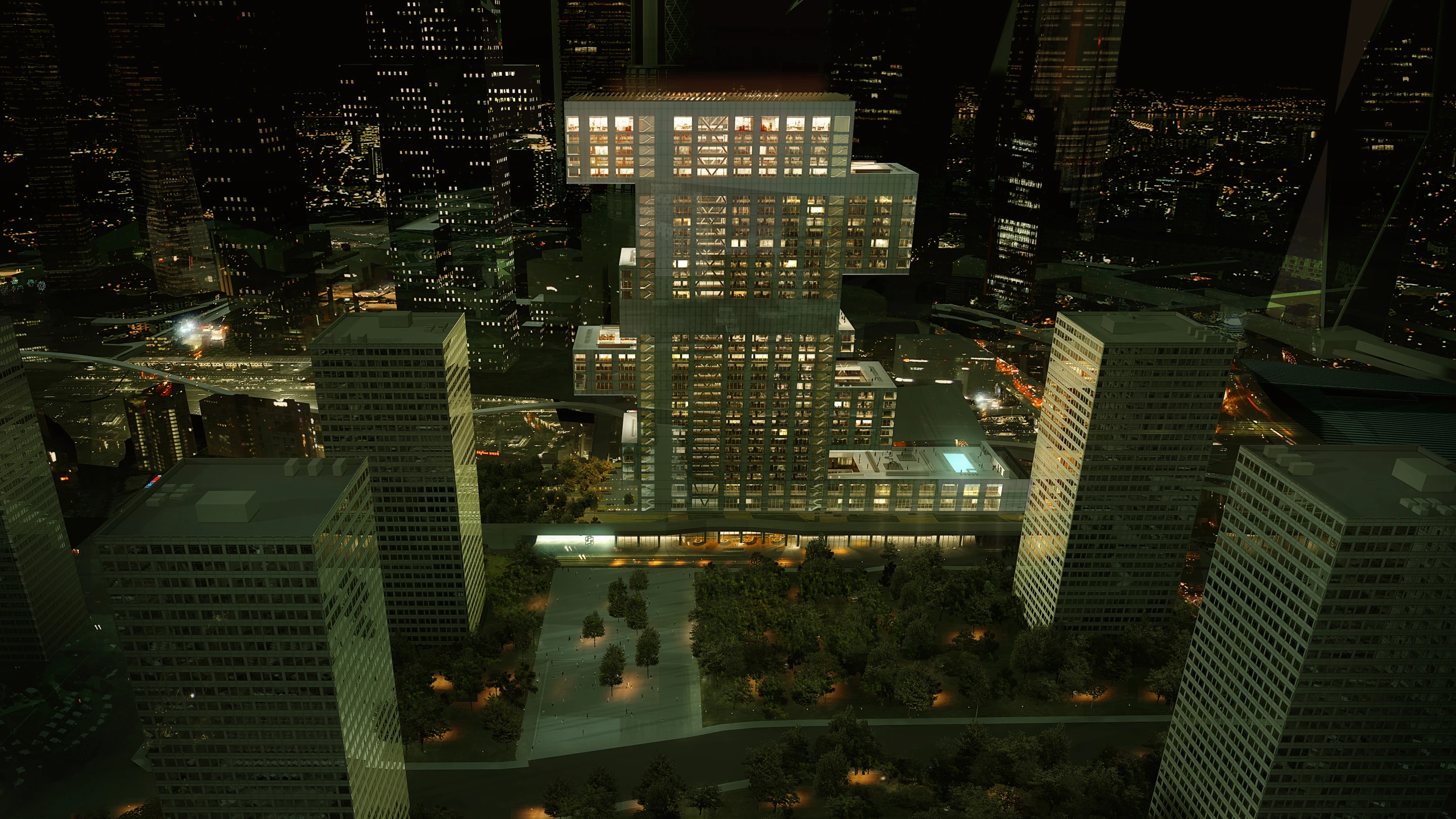 REX's "Project R6," also known as Yongsan Tower, is a striking residential tower design commissioned by Dreamhub for its re-imagining of Seoul's Yongsan district
