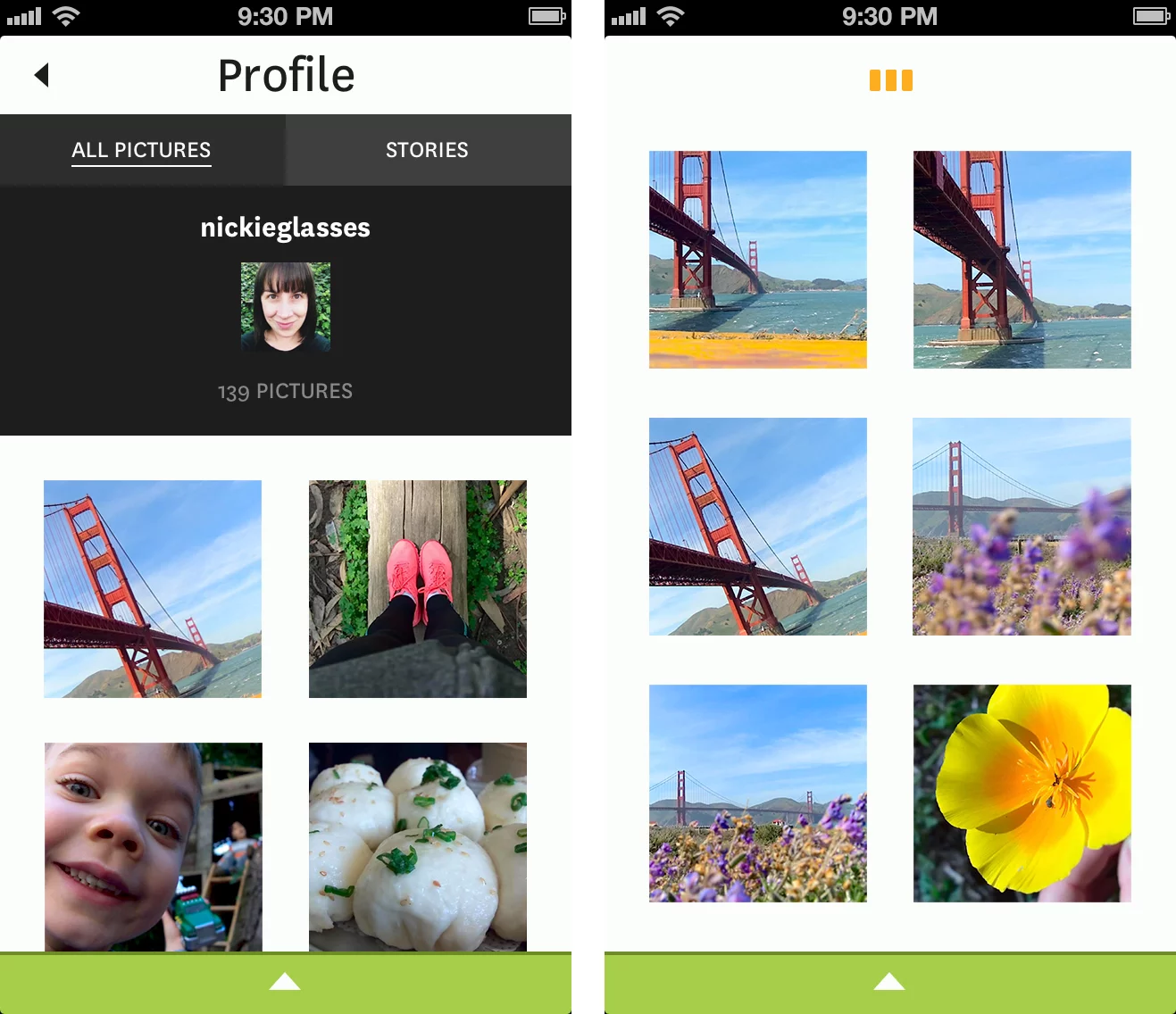 The Lytro Mobile iPhone app includes photographer profiles and a selection of recent and popular uploads