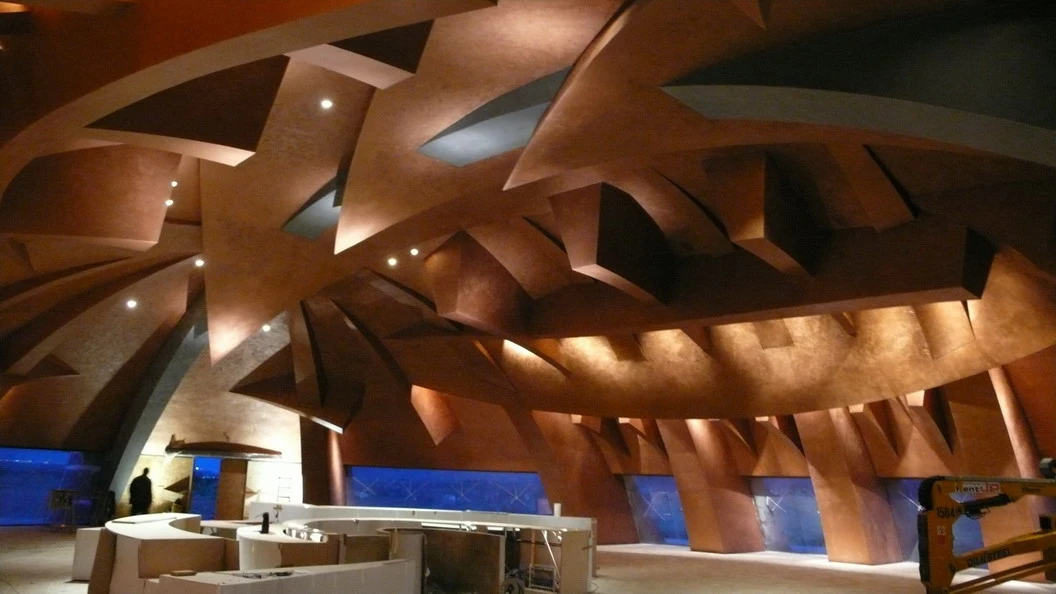 The large open interior is designed as a social space for visitors to walk through
