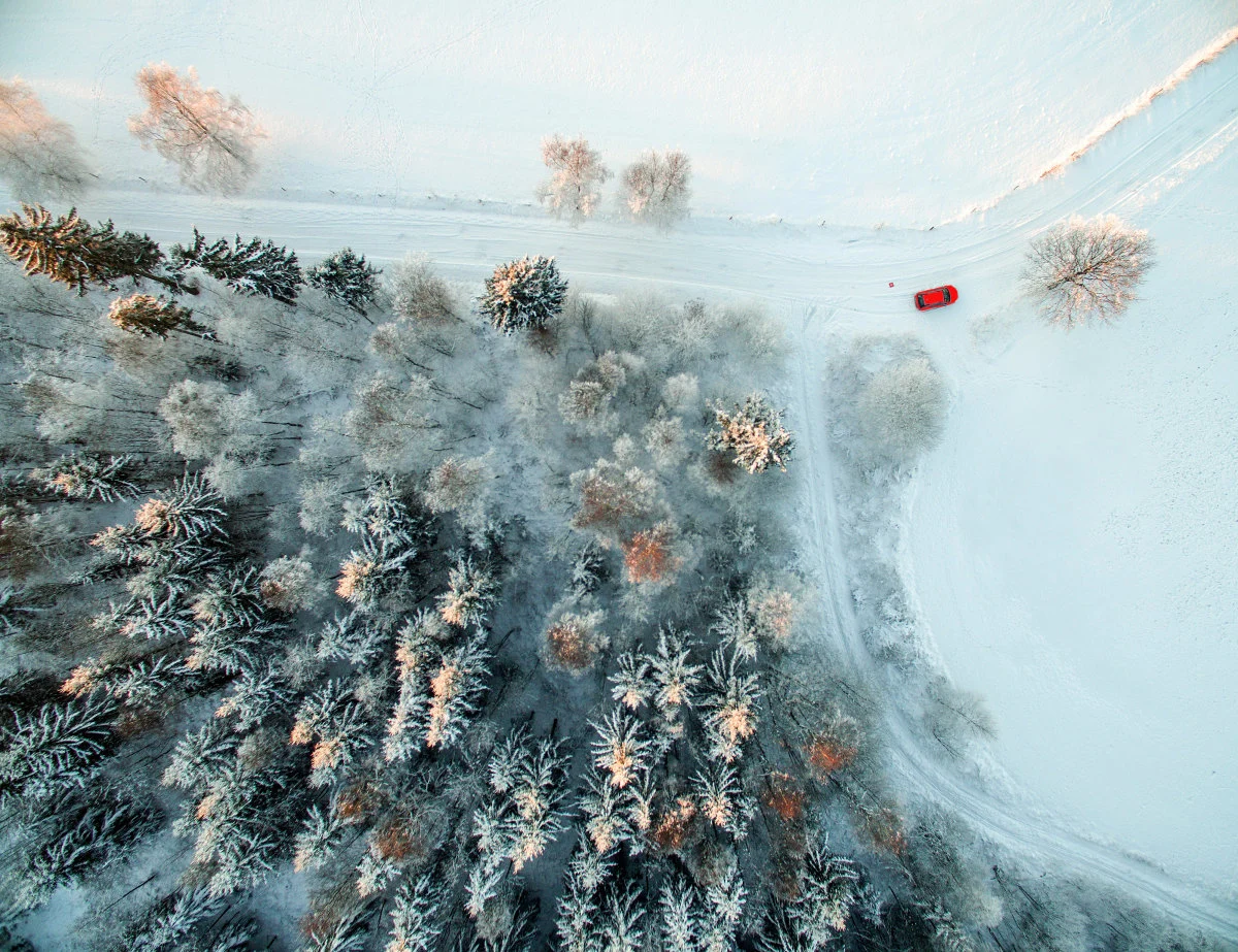 This shot titled "White Wonderland" made the top ten of the Popular Prize in SkyPixel's 2017 Photo Contest