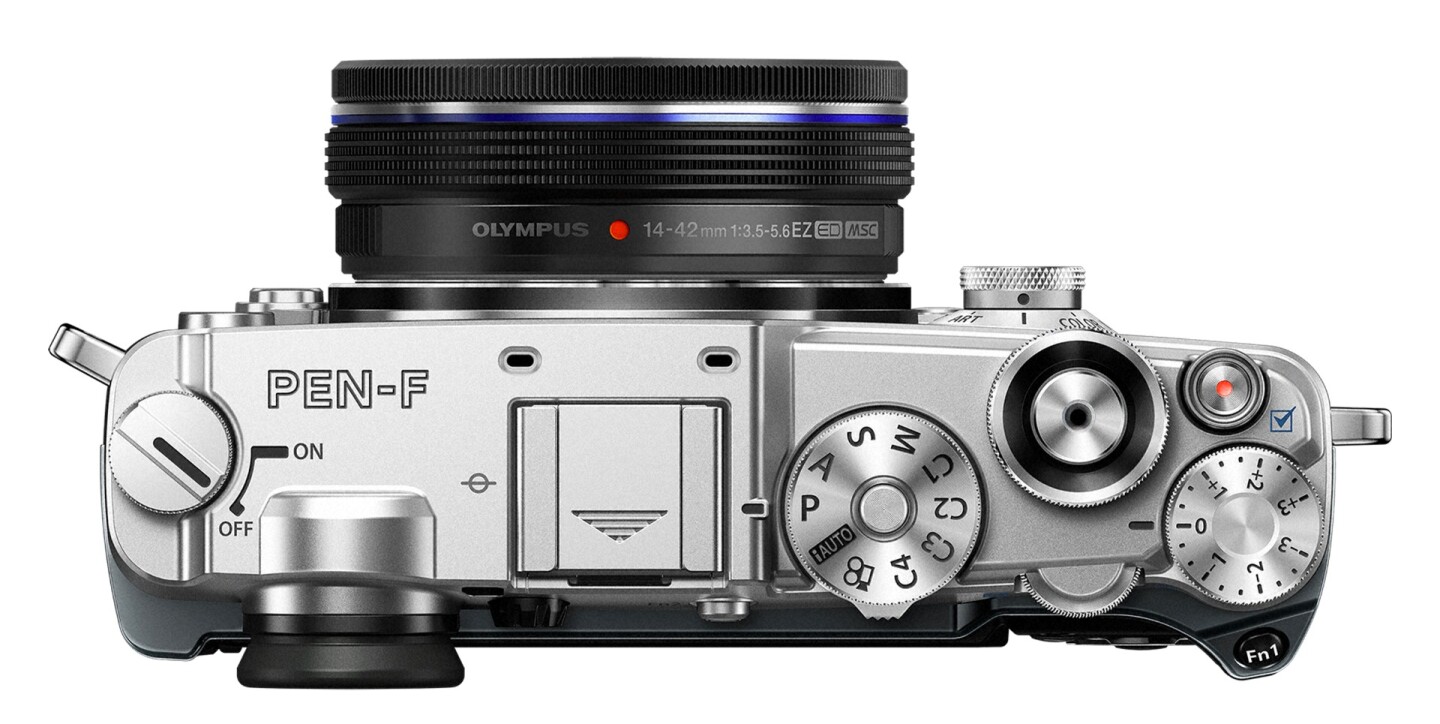 The Olympus PEN-F measures 124.8 x 72.1 x 37.3 mm (4.9 x 2.8 x 1.5 in) and weighs 427 g (15 oz)