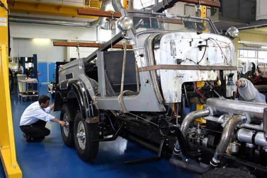 The bodywork is mounted back to the chassis