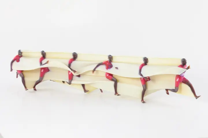 A MoSculp motion sculpture of a runner in action