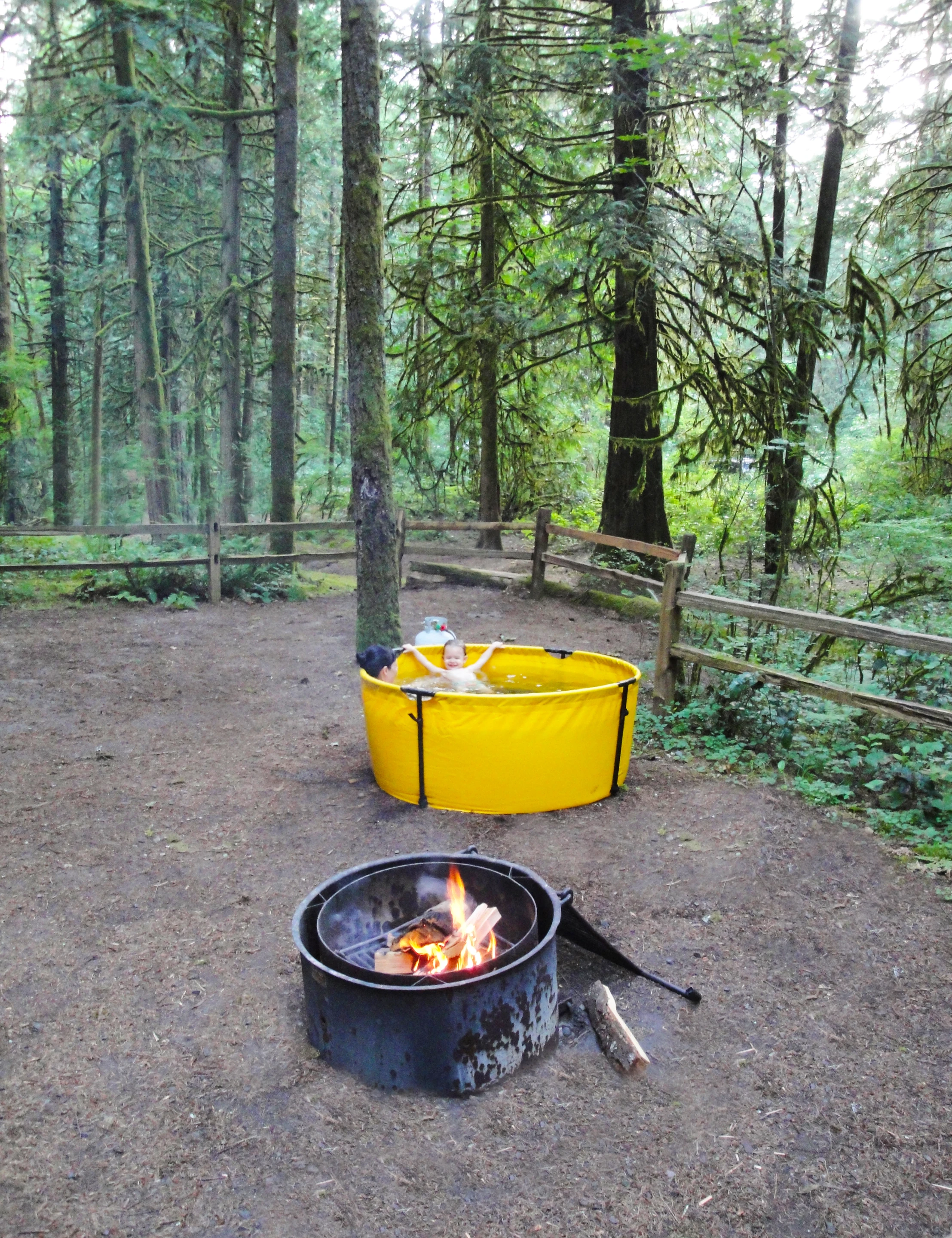 The Nomad hot tub, pictured in yellow