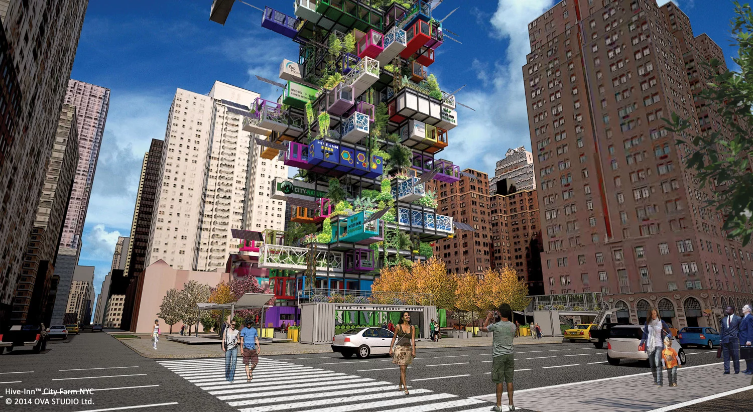 The Hive-Inn uses a frame into which containers can be slotted