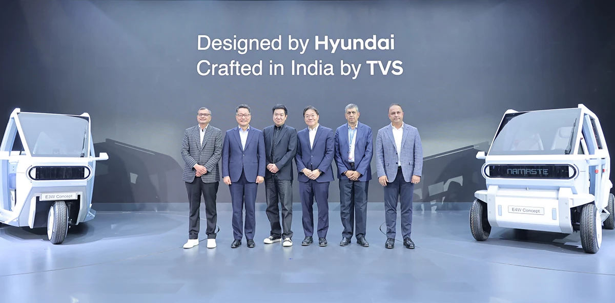 TVS, the world's third largest two-wheeler maker, is slated to produce the E3W (left)